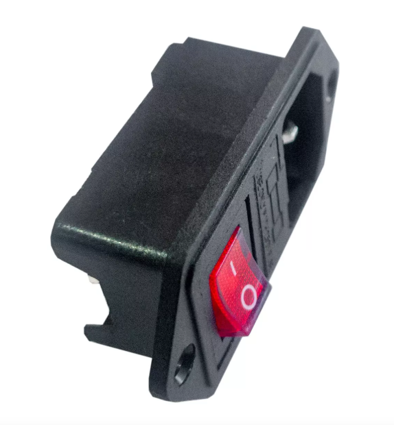 AC 250V 10A male plug socket, hexagonal shape + on/off switch, model AC-01A 3 Pin Male พร้อมสวิทช์และฟิวส์ 10A