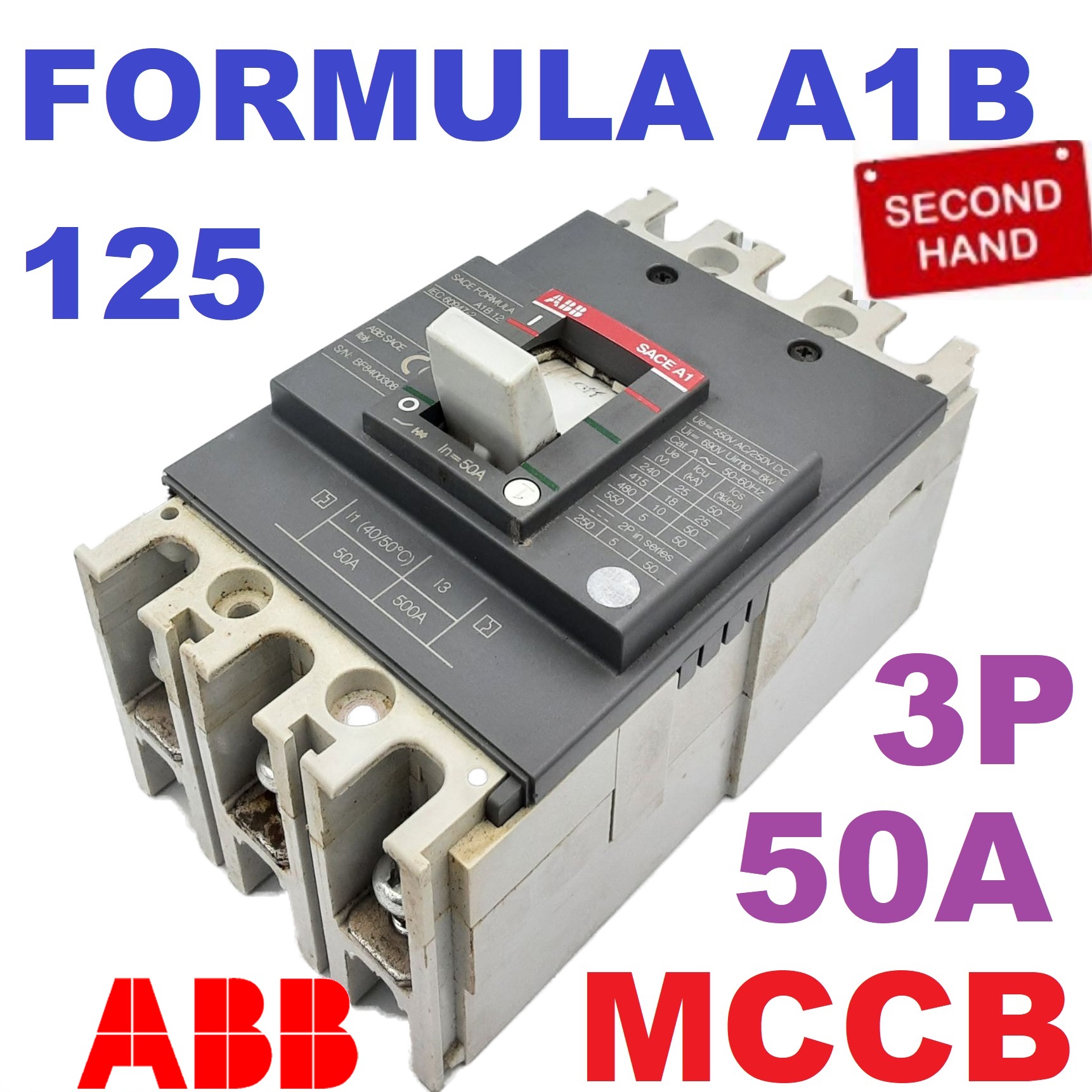 เซอร์กิตเบรกเกอร์ ABB SACE (FORMULA) - A1B 125 Moulded Case Circuit Breaker (MCCB) มือสอง