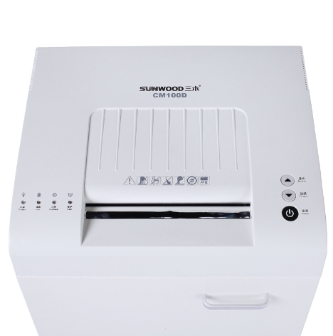 เครื่องทำลายเอกสารยี่ห้อSUNWOOD รุ่นCM100D ทำลายเอกสารครั้งละ 8 แผ่น 53L