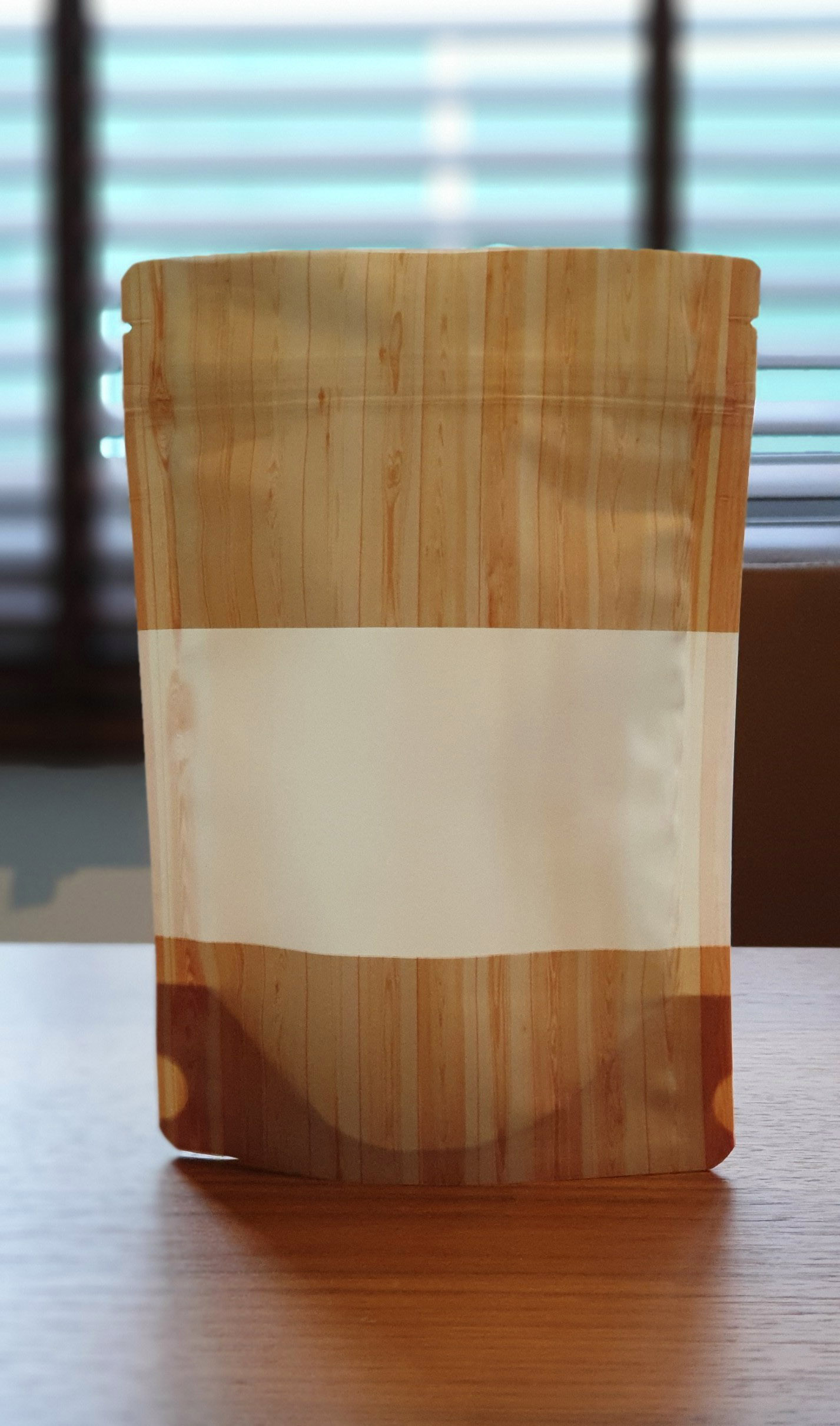 ถุงซิปล็อค ก้นตั้ง ลายไม้ พื้นด้าน