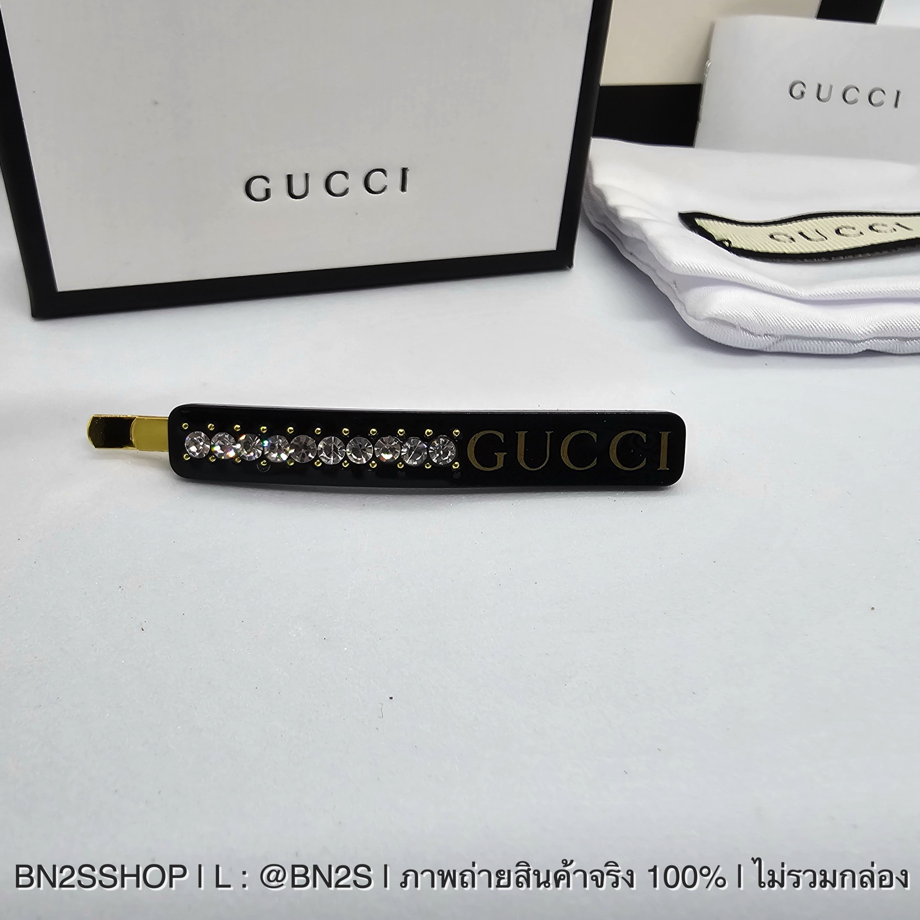 สีดำ | NEW GUCCI Logo Embellished Hair Clip กิ๊บหนีบผมสไลด์ กุชชี่ มี 4 สี งานสกรีนโลโก้ สวย สำเนา