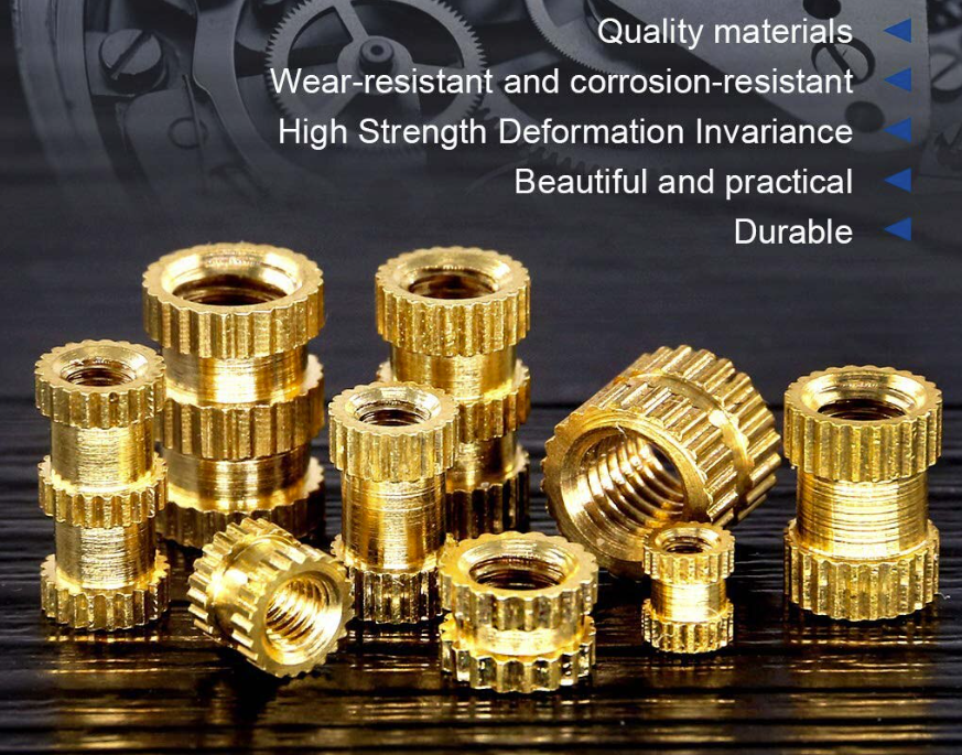 น็อตฝัง M3*4*4.5 mm. Brass Hot Melt Insert Nuts หัวน็อตแบบฝัง M3x4x4.5mm. ทองเหลือง molded copper nut