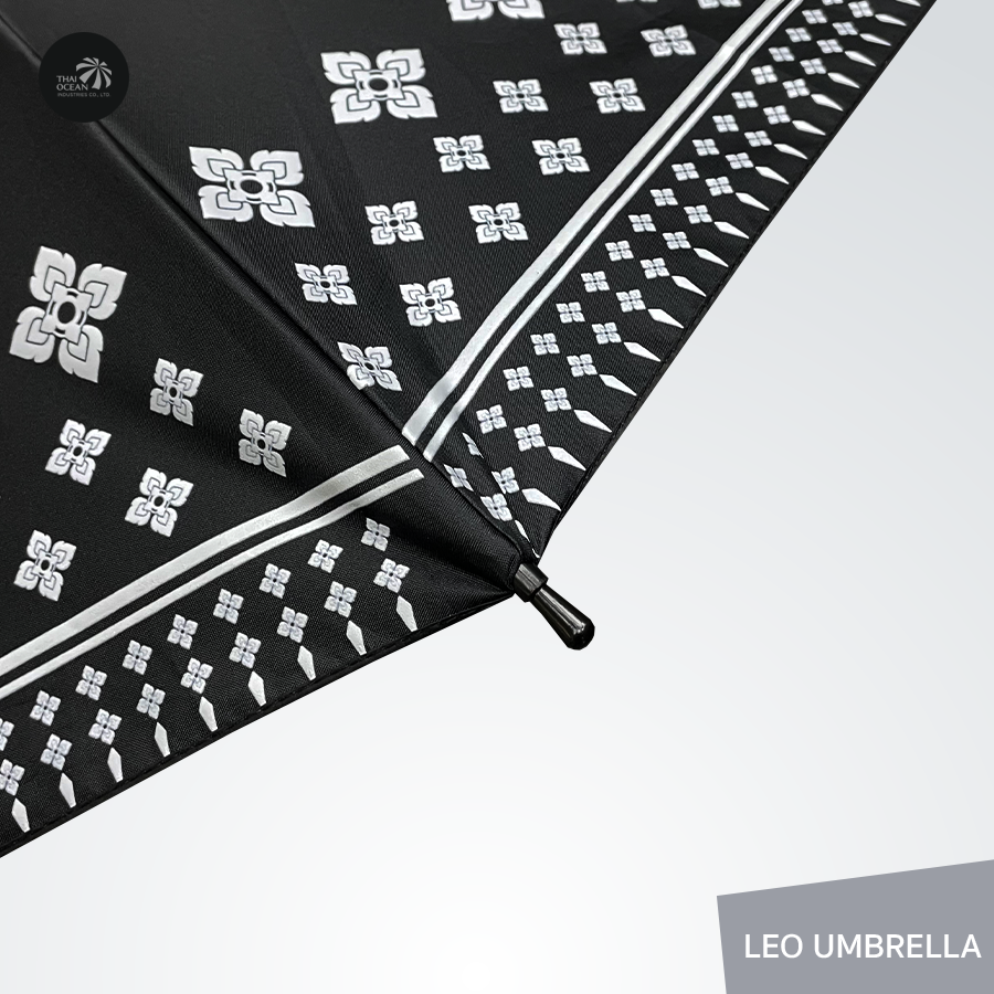 Leo ร่มพับ 2ตอน ลายไทย ขนาดพอดีตัว พกพาง่าย ผ้าเคลือบยูวีกันแดด