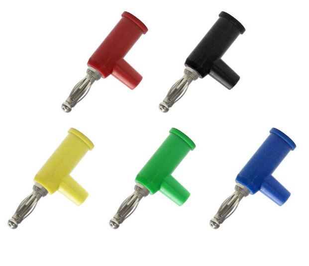 Banana Connector Plug 4mm.Cross-Shaped Copper สีแดง Gun Type 4 mm Banana Plug Screw Fix Plug-In Stackable Red color ปลั๊กบานานา