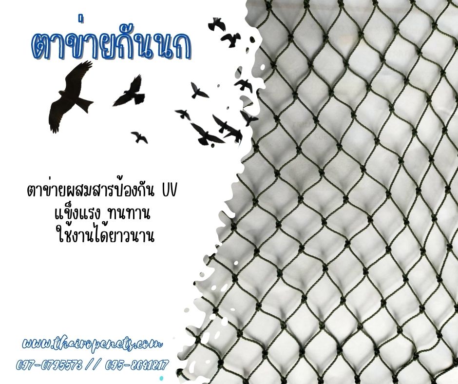 ตาข่ายกันนก ตาข่ายกันสัตว์ ตาข่ายกันตก ตาข่ายโรงงานอุตสาหกรรม ตาข่ายHDPE มีสารป้องกัน UV ตาข่ายเอนกประสงค์ พร้อมส่ง