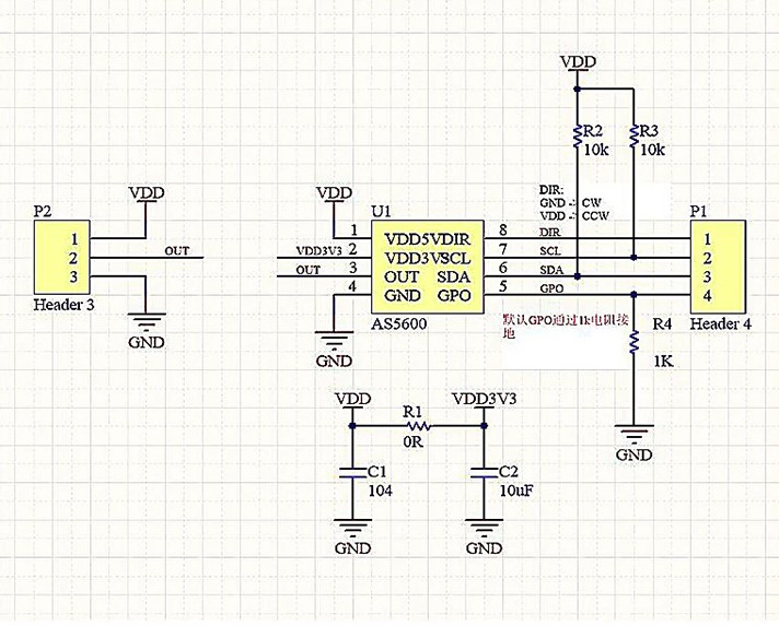 AS5600 magnetic encoder 12bit high precision magnetic induction angle measurement sensor module