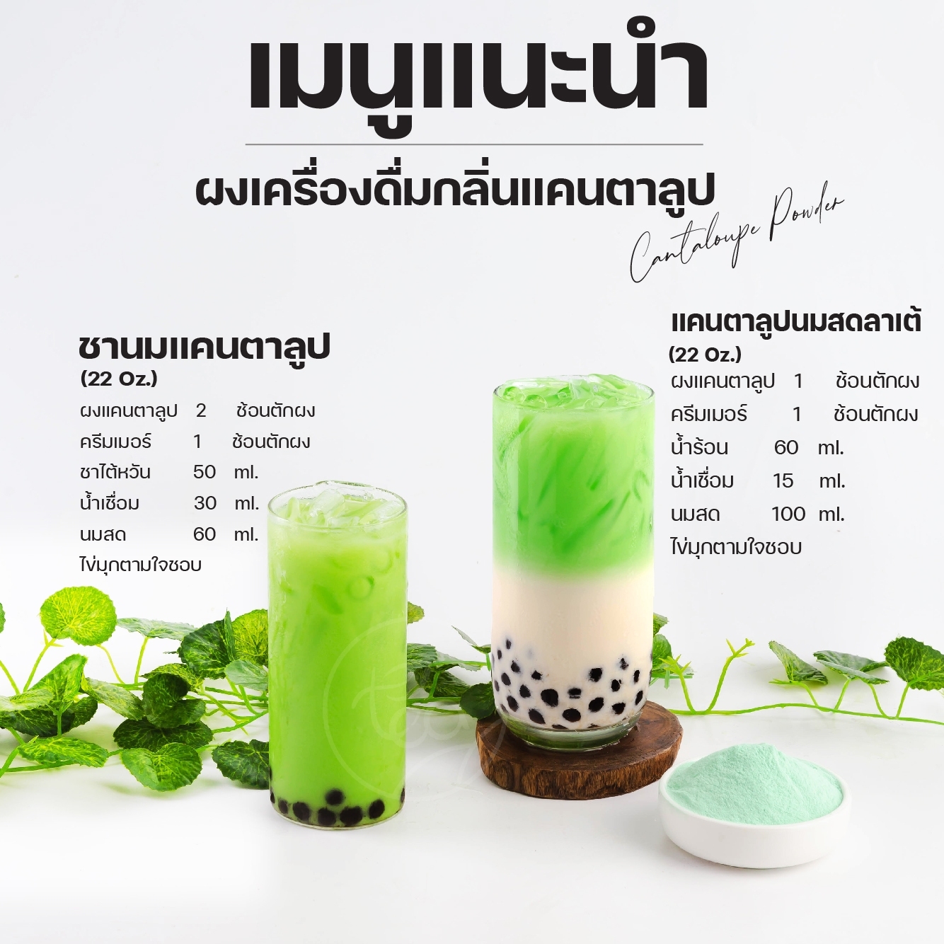 [ยกลัง 24 ถุง] ผงแคนตาลูป Cantaloupe ผงกลิ่นแคนตาลูป ผงชานมไข่มุก ผงเครื่องดื่ม บรรจุ 500 กรัม ตรา ทีอีเอ