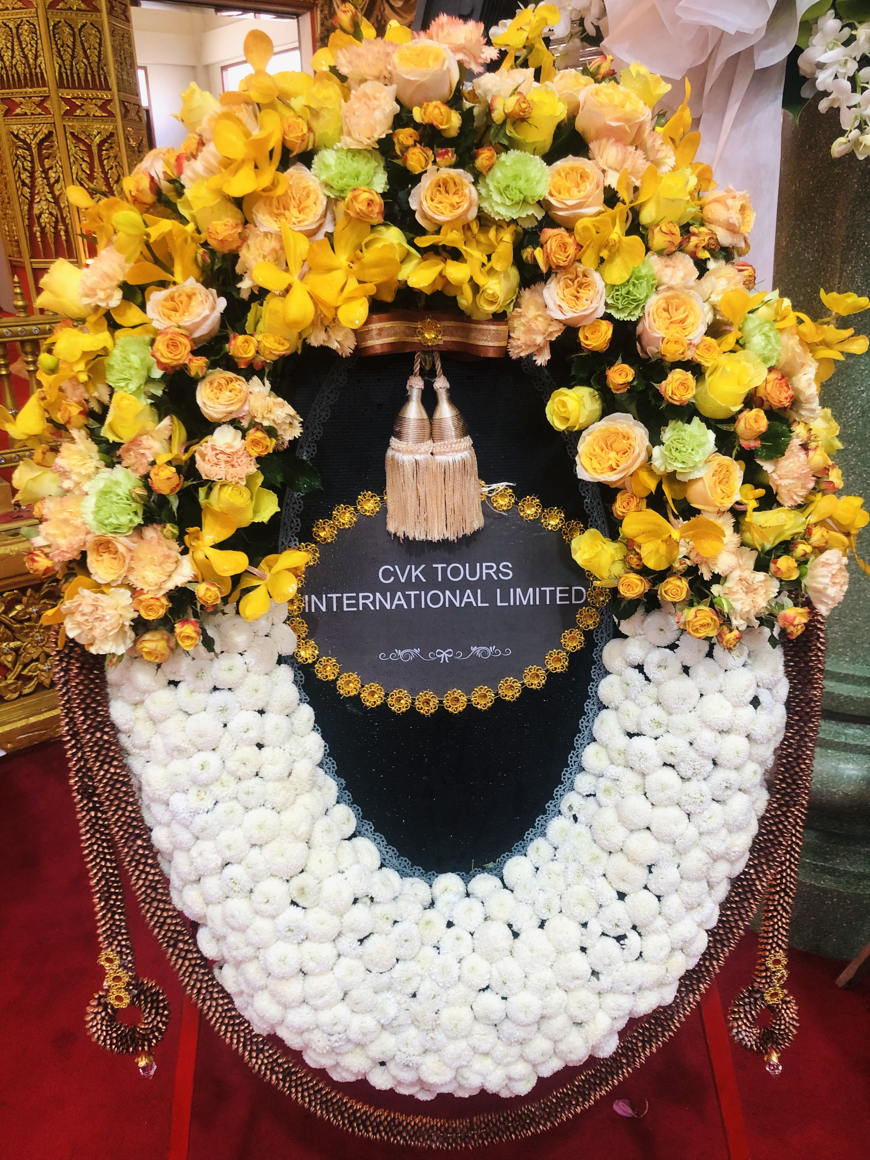 พวงหรีดดอกไม้สด PML43