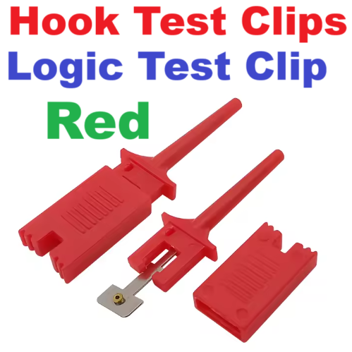 หัวจับสายไฟ สีแดง Patch test hook logic analyzer clip test clip wiring hook red