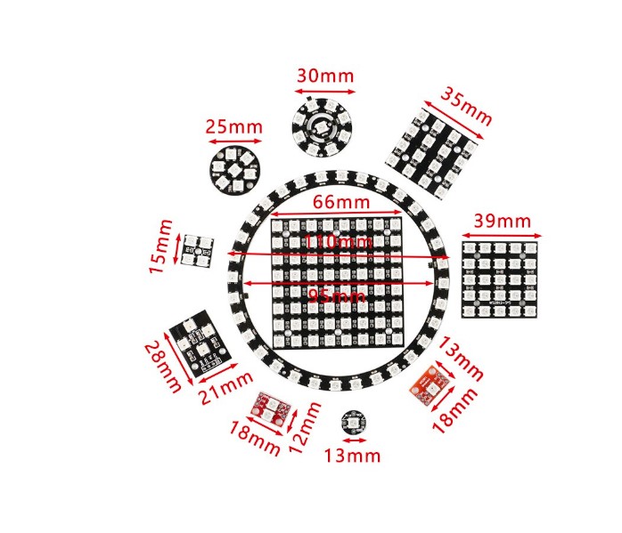 WS2812B RGB LED 1-bit round full-color drive lantern intelligent control module