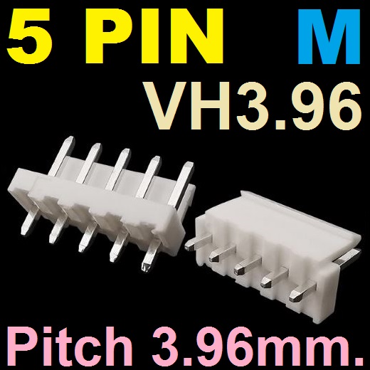 VH3.96 Connector 5Pin Pitch 3.96mm.Male Straight Type Pin Header Connector ตัวผู้