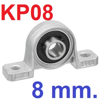 แบริ่ง KP08 รูใน 8mm Spherical Roller Shaft Support Zinc Alloy Mounted Pillow Block Bearing Housing zinc alloy holder seat spherical seat Self-Aligning Vertical inner diameter 8 mm