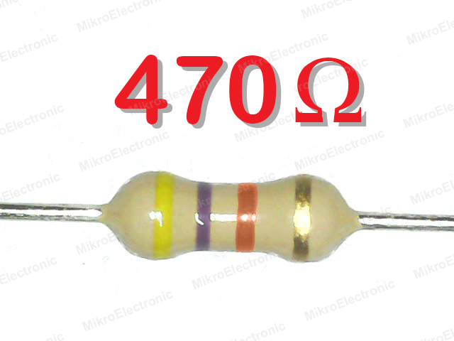 ตัวต้านทาน 470 โอห์ม 1/4W 5% แพ็คละ 10 ตัว 470 Ohm 0.25W Carbon Film Fixed Resistor 470R