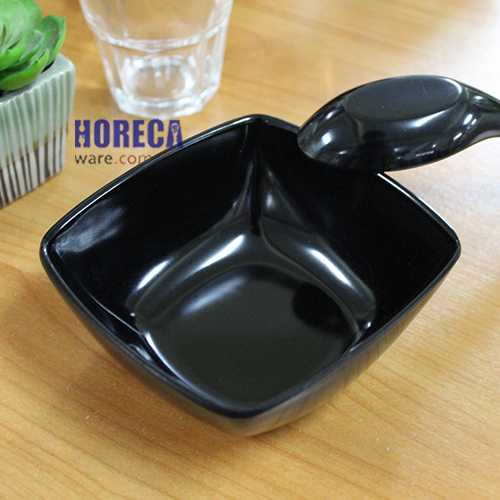 ชามลึกสี่เหลี่ยม 4.5 นิ้วสีดำ ตราเอสบี