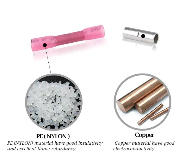 BHT1.25 สลิปหุ้ม(กันน้ำ) AWG 22-16 (0.5-1.5 sq.mm.) max 19A. Heat Shrink Butt Wire Connectors Waterproof Insulated Wire Cable Crimp Terminals สลิปหุ้ม ท่อหด หางปลา สลิปหุ้มต่อสายไฟ เทอร์มินอลต่อสายไฟ BHT-1.25