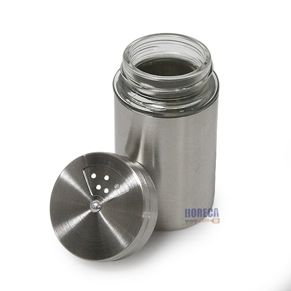 ขวดพริกไทย 60ซีซี หุ้มสเตนเลส มีช่องแนวยาวข้างๆ คีย์เวย์