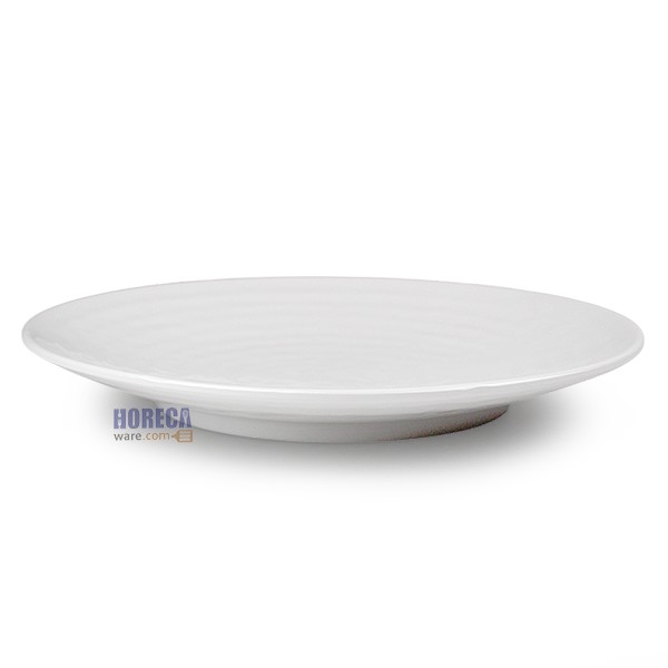 จานกลมมีลอนลายคลื่น 10นิ้ว [สีครีม] เอสบี