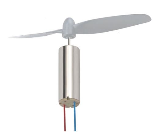 มอเตอร์ 3.7V พร้อม ใบพัดสีดำ 55mm. 46000RPM 720 hollow cup strong magnetic high torque DIY high speed micro small motor 3.7V + 55MM AB propeller