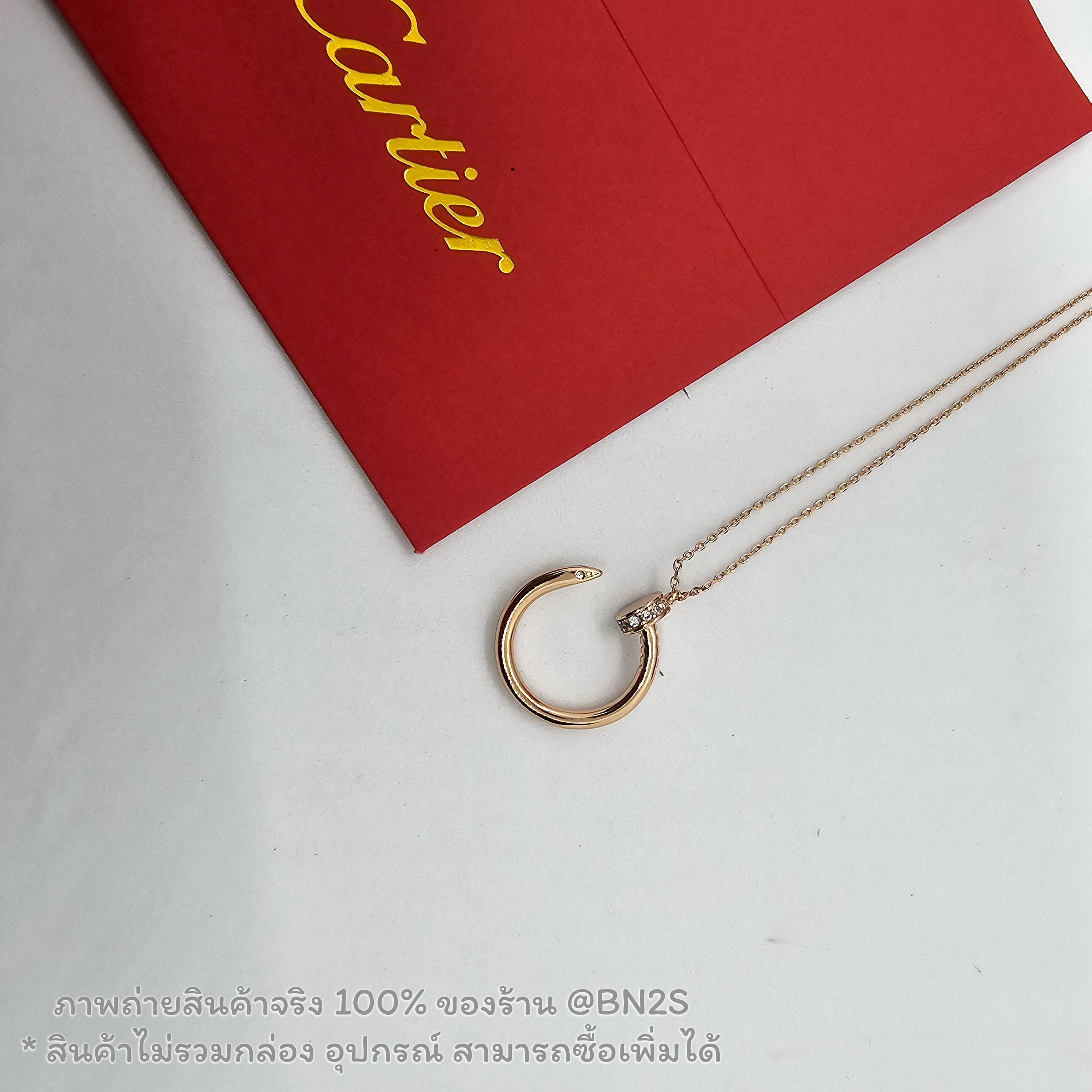 อะไหล่พิงค์โกลด์ | สร้อยคอคาเทีย Cartier JUSTE UN CLOU NECKLACE จี้ตะปู ประดับคริสตัล สายโซ่ อะไหล่เงิน พิงค์โกล์ งานไม่ปั๊มน้า รับรองว่าสวย