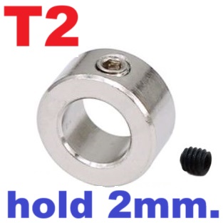 แหวนล็อค ใช้กับแกน 2mm. Lock Collar lock ring T2 screw lock ring lock block isolation column แกนเหล็ก เพลาเหล็ก
