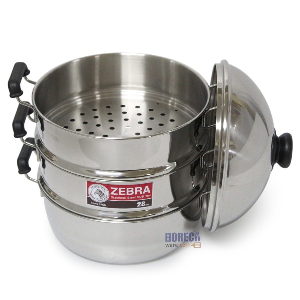 4-piece steamer set, Friendly, 28 cm, Zebra head