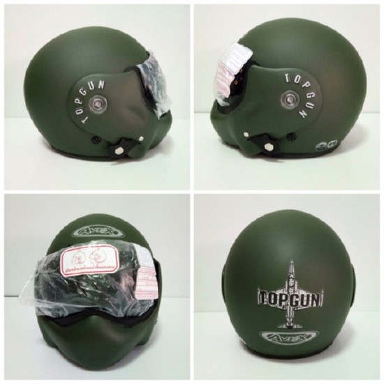 🔥หมวกกันน็อคTOPGUN สีขี้ม้าด้าน