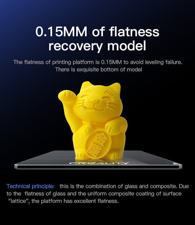 Creality Part Sermoon D1 Carborundum Glass Platform 295x281x4mm ฐานรองพิมพ์กระจกเคลือบ 3D Printer Part