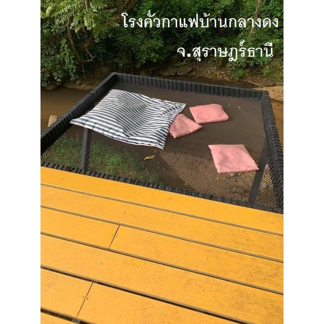 ตาข่ายนั่งเล่นริมน้ำ เปลนอน แพนอนริมน้ำ⭐รุ่นหนา 2 ชั้น ⭐ไร้ปม ⭐แถมเชือกพันติดตั้ง