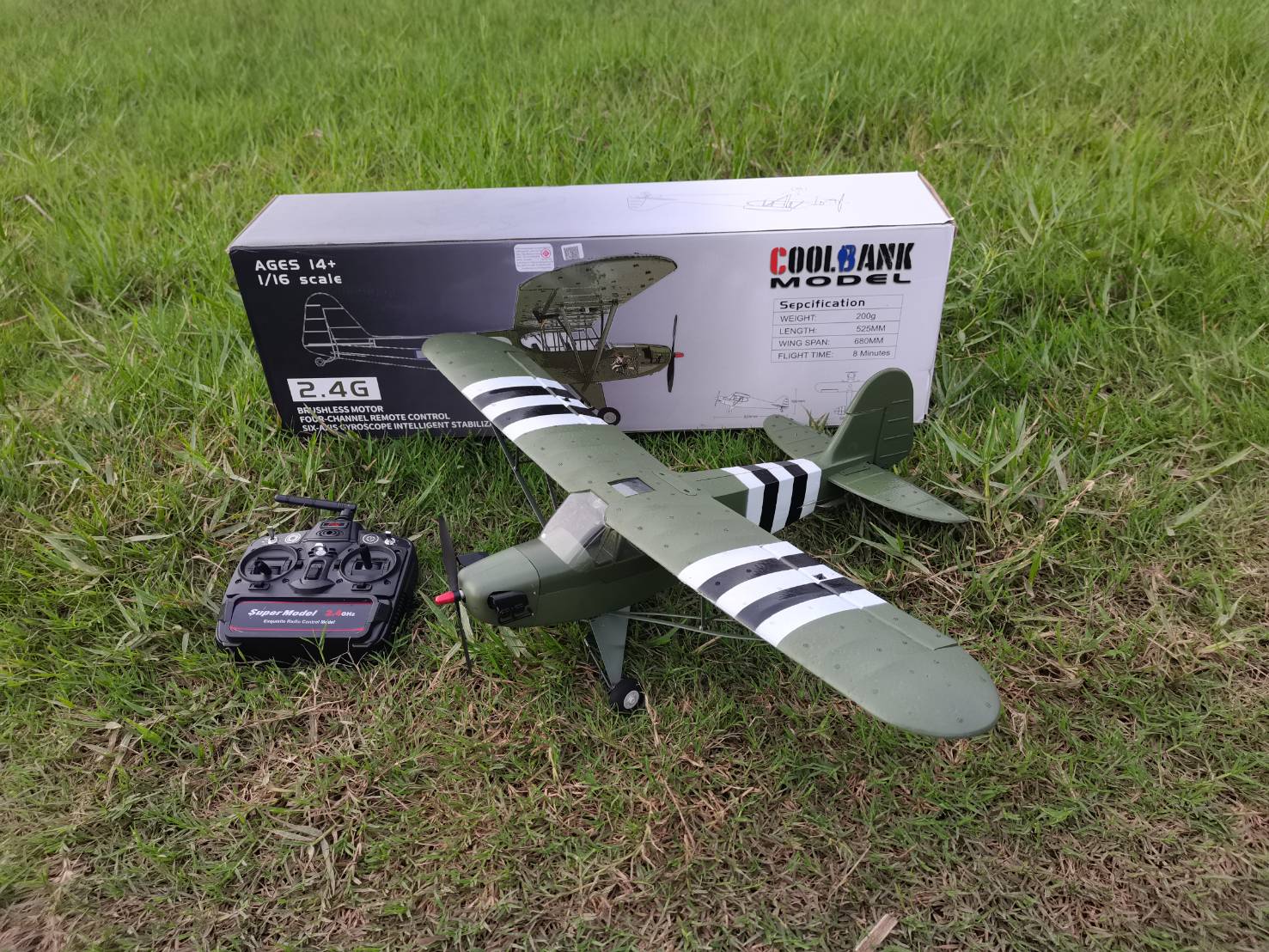 เครื่องบินบังคับวิทยุ COOLBANK MODEL PIPER J3 CUB 4CH 87CM 1/16 SCALE FX9703