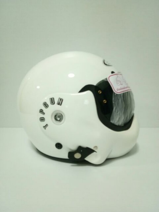 🔥หมวกกันน็อคTOPGUN สีขาวเงา