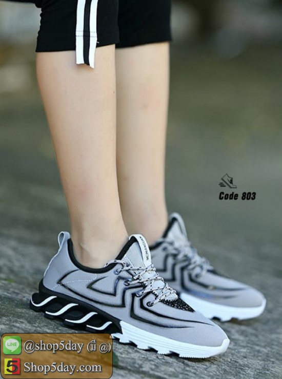 รองเท้าผ้าใบ ลาย Spider-man สุดแนววัยรุ่น (เทา-ดำ)