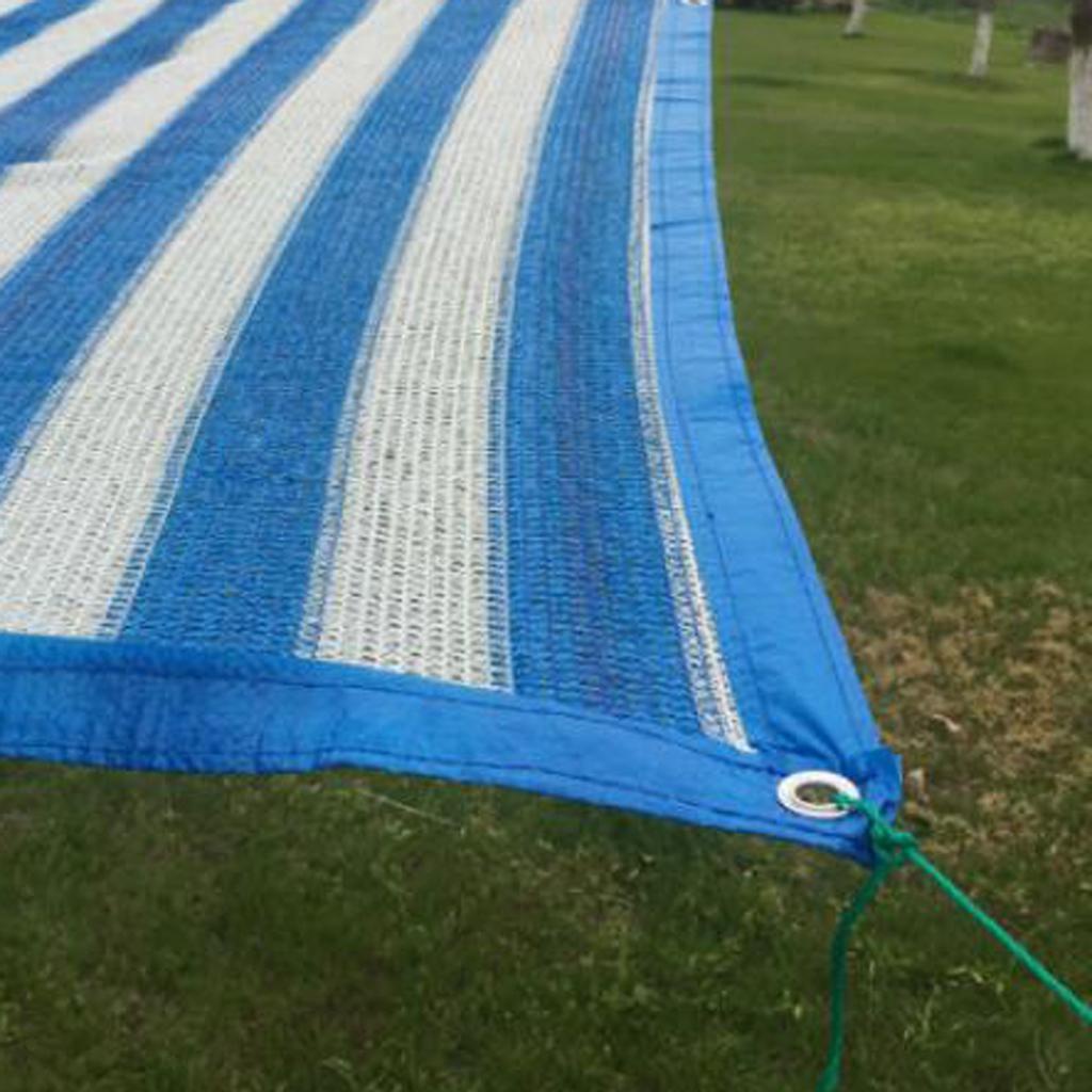 ผ้าใบกันแดด ผ้าใบตาข่ายกรองแสง Sunshade ผ้าใบตกแต่ง ผ้าใบร่มเงา สีฟ้าขาวBalcony Net พร้อมเจาะตาไกแถมเชือกมัดติดตั้งฟรี