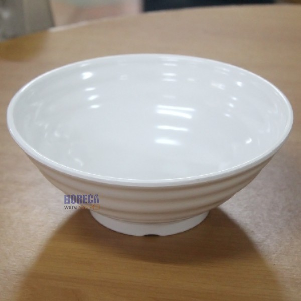 Japanese round bowl with waves, 7.5 inches [cream color] smiling fish