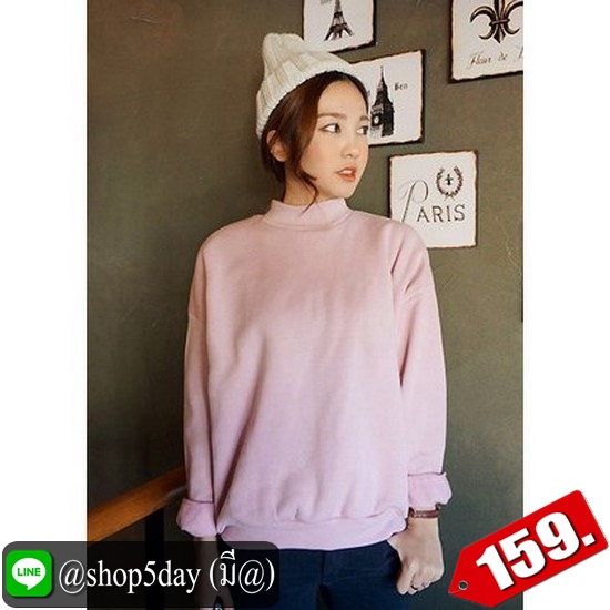 🔥 หนาวแล้วจร้า เสื้อกันหนาวแขนยาวผ้าสำลีหนานุ่ม 14 สีจุใจ ‼️