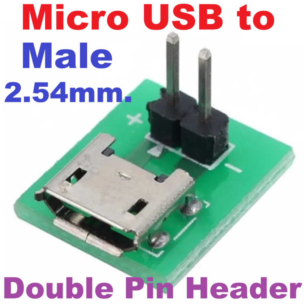 micro USB to Male 2.54mm double Pin Header converter module for power supply
