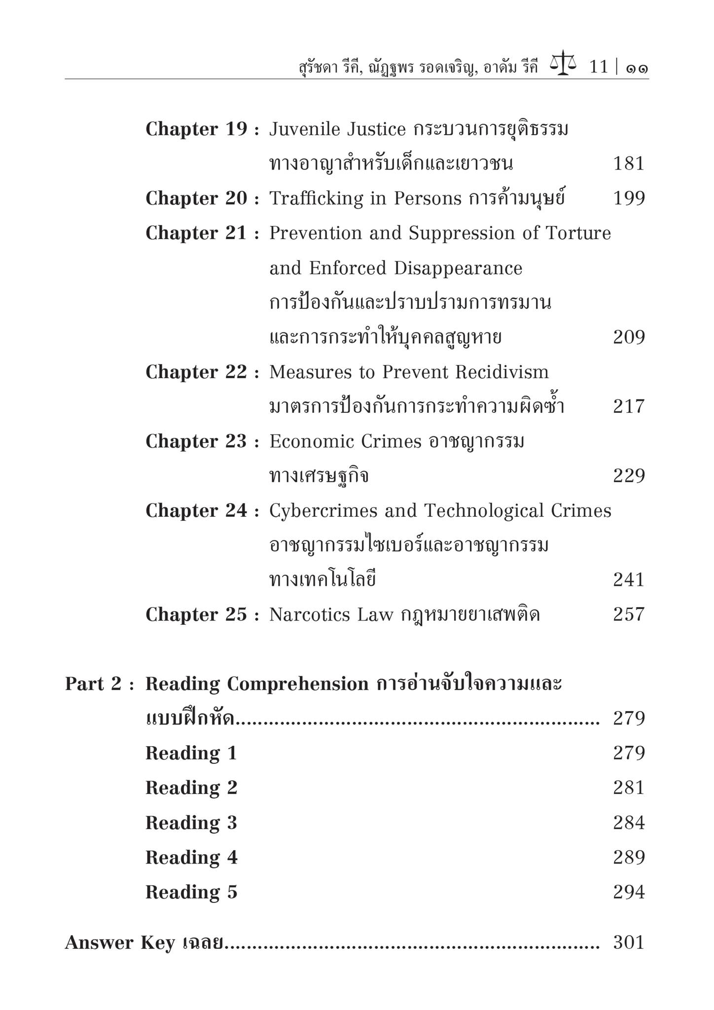 คำศัพท์และแบบฝึกหัด English for Lawyers : Criminal Law ภาษาอังกฤษสำหรับนักกฎหมาย ภาคกฎหมายอาญา (ผศ.ดร.สุรัชดา รีคี)