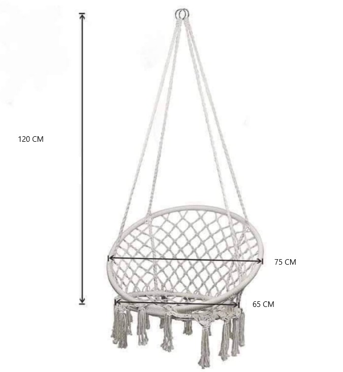 ชิงช้าแขวน เปลวงกลม เก้าอี้เปลญวน เก้าอี้แขวน ใช้งานกลางแจ้ง-ในร่ม ถักทอหนาแน่น รับน้ำหนักได้มาก ปลอดภัย