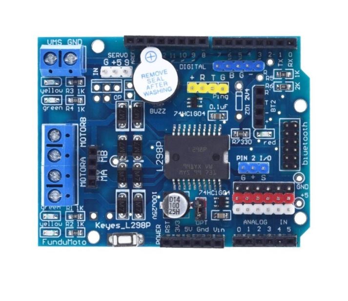 L298P PWM Speed Controller Dual High-Power H-bridge Driver Bluetooth Interface L298P Motor Shield Board for Arduino UNO R3