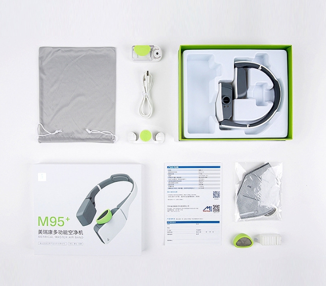 เครื่องฟอกอากาศส่วนตัวแบบพกพาสวมคอชนิดไอออน ion รุ่น M95+