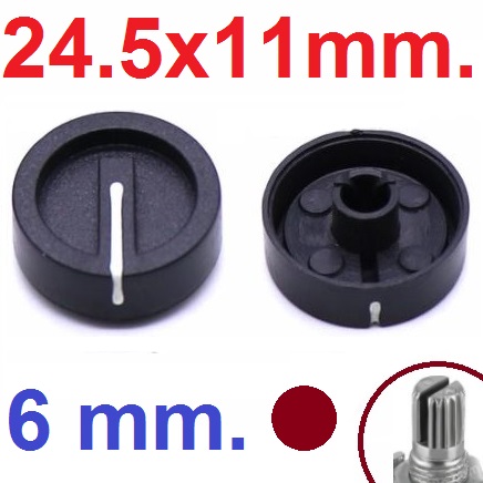 ลูกบิด 24.5X11 mm. power amplifier volume adjustment knob cap for rotary encoder potentiometer volume control ลูกบิดโวลุ่ม วอลลุ่ม