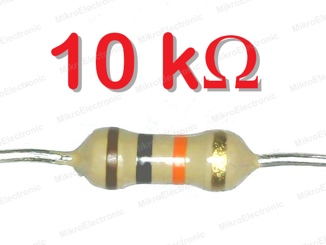 10K 1/4W 5% ตัวต้านทาน แพ็คละ 10 ตัว Carbon Film Fixed Resistor