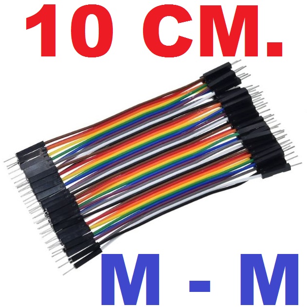 สายจั๊ม ผู้-ผู้ Jumper Wire (Male to Male) สายแพ ยาว 10cm. จำนวน 40 เส้น M-M Cable Dupont