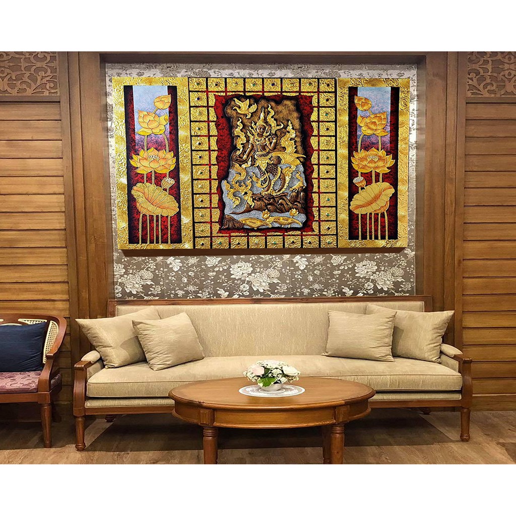 ภาพวาดนางกินรี(แบบนูน 3มิติ) ภาพวาดติดผนัง ใช้ตกแต่งผนังห้อง เสริมมงคล รับทรัพย์ ภาพติดฝาผนัง ใช้ตกแต่งผนังห้อง E0044