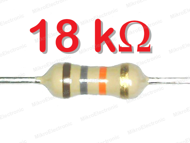 18K 1/4W 5% ตัวต้านทาน แพ็คละ 10 ตัว Carbon Film Fixed Resistor