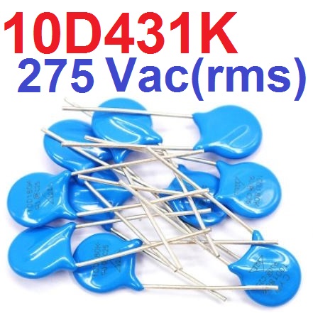 วาริสเตอร์ 10D431K 10mm 275Vac(rms) Varistor