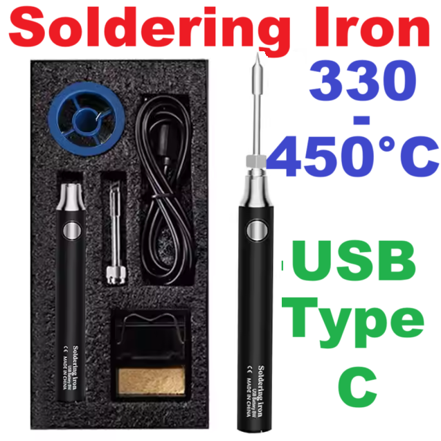 หัวแร้งแบบพกพา 300-450C three-speed smart portable wireless USB soldering iron type-C interface small soldering iron set