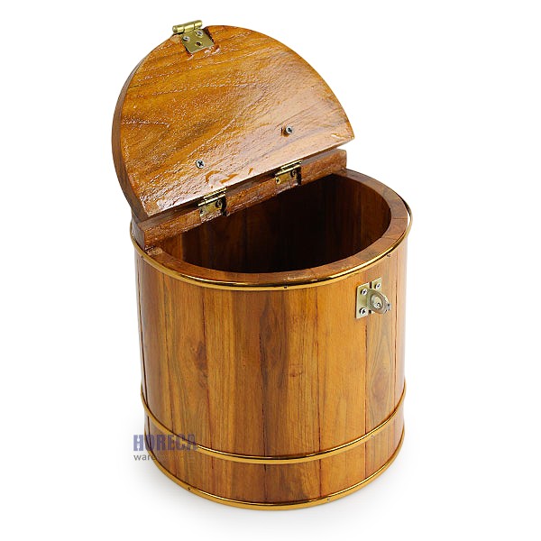 Piggy bank, round, 7", pearl wood