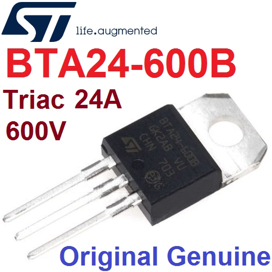 อะไหล่ของแท้ BTA24-600B ไตรแอก 600V 24A Original genuine ST Microelectronics Triac Gate Trigger Current 35mA