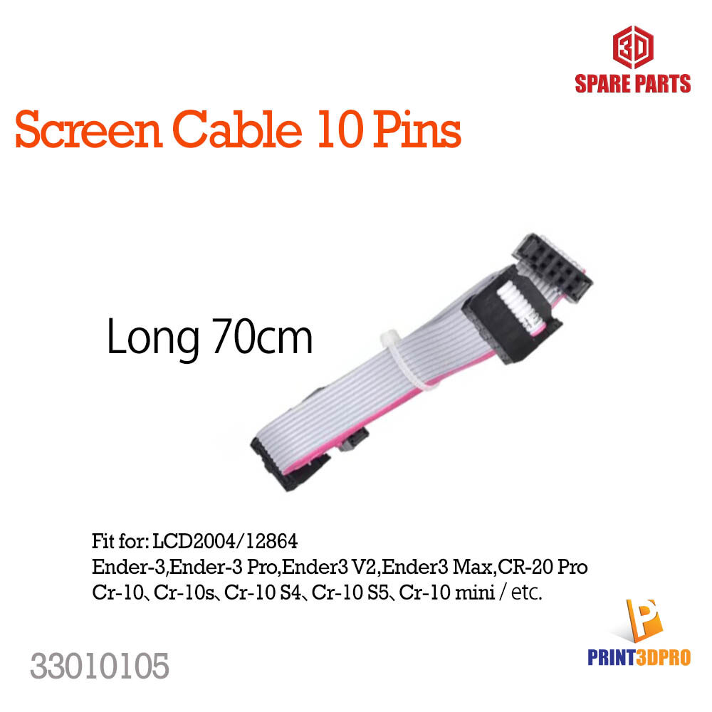 3D Spare Part Screen Cable 10 pin For LCD2004/12864 Long 70cm สายเคเบิล 10pin