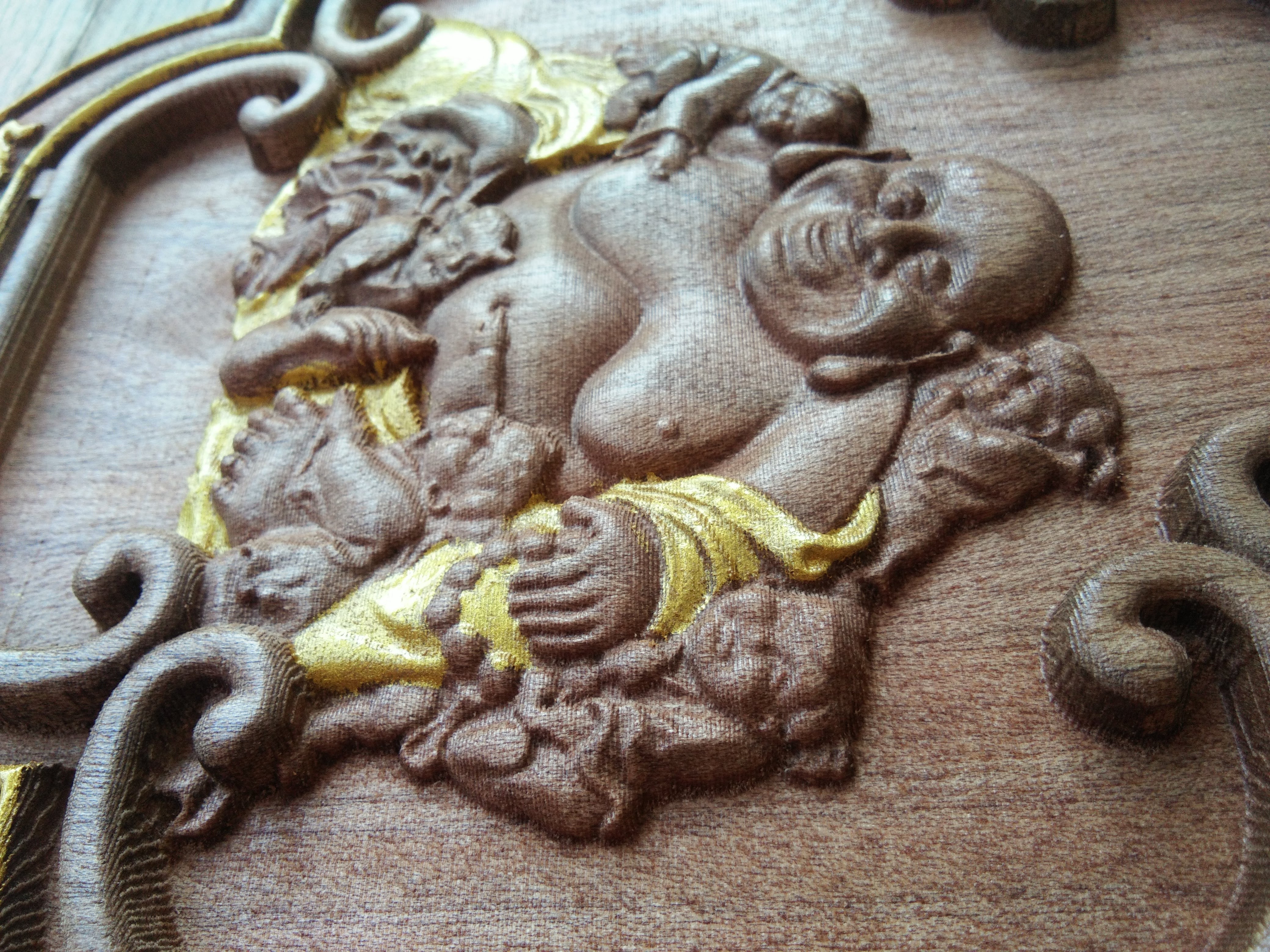 ภาพแกะสลักไม้ พระสังกัจจายน์